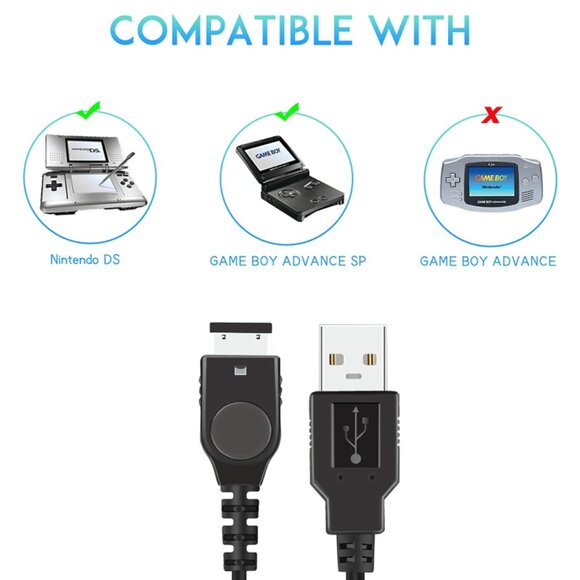 [NEW] 2-PACK USB NINTENDO DS CHARGERS GAMEBOY CHARGERS GBA ADVANCE & SP CABLES - Picture 4 of 10